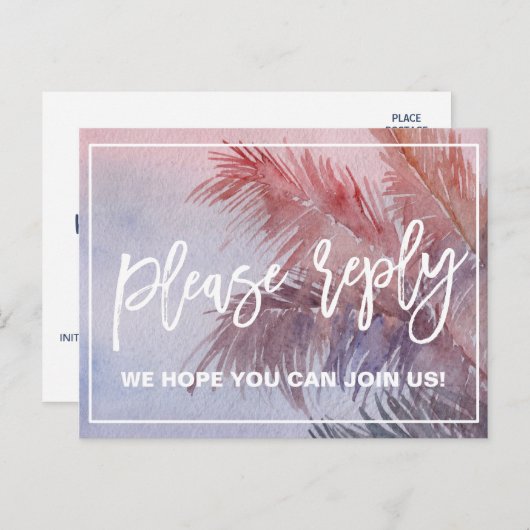 Keuze uit het Tropical Sunset Menu RSVP (Voorkant / Achterkant)