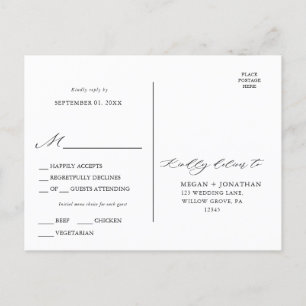 Keuze uit het zwarte Elegant Script Typography Men Briefkaart
