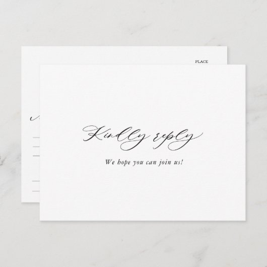 Keuze uit het zwarte Elegant Script Typography Men Briefkaart (Voorkant / Achterkant)