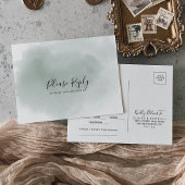 Keuze uit kalligrafie-groen en -wit menu RSVP