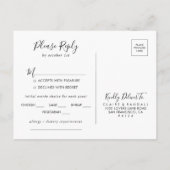 Keuze uit kalligrafie-groen en -wit menu RSVP (Achterkant)