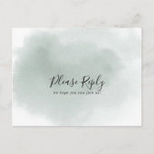 Keuze uit kalligrafie-groen en -wit menu RSVP (Voorkant)