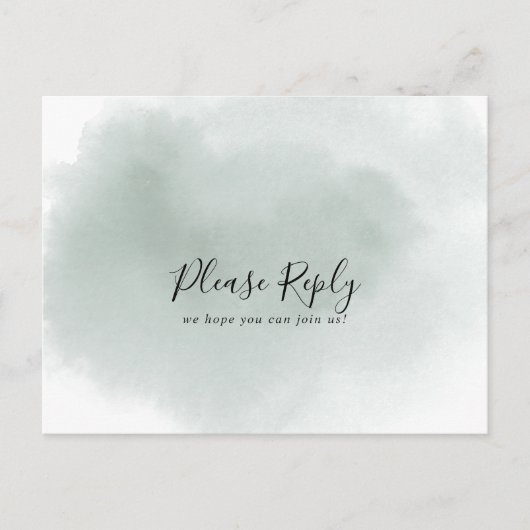 Keuze uit kalligrafie-groen en -wit menu RSVP (Voorkant)