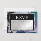 Keuze uit maaltijd RSVP| Zilver Aqua Lila Verf Abs Kaart (Voorkant)