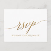Keuze uit RSVP-Briefkaart in Elegant Gold Calligra Uitnodiging Briefkaart (Voorkant)