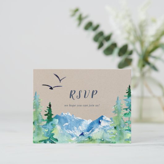 Keuze uit RSVP-Briefkaart in het Kraft Rocky Mount Uitnodiging Briefkaart (Staand voorkant)