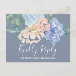 Keuze uit RSVP-Briefkaart in het menu Dusty Blue F
