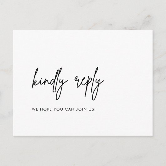 Keuze uit RSVP-Briefkaart in het menu Minimalistis (Voorkant)