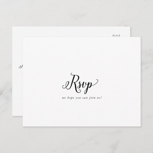 Keuze uit RSVP-Briefkaart in het menu script (Voorkant / Achterkant)