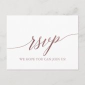 Keuze uit RSVP-Briefkaart voor Elegant Roos Callig Uitnodiging Briefkaart (Voorkant)
