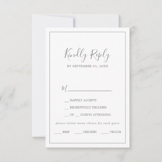 Keuze uit RSVP-kaart in het menu Minimalistisch Si (Voorkant)