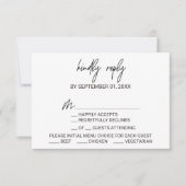 Keuze uit RSVP-kaart van het menu Whimsical Callig (Voorkant)