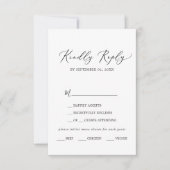 Keuze uit RSVP-kaart voor Delicate Black Calligrap RSVP Kaartje (Voorkant)