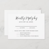 Keuze uit RSVP-kaart voor Elegant Calligraphy Menu (Voorkant / Achterkant)