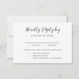 Keuze uit RSVP-kaart voor Elegant Calligraphy Menu