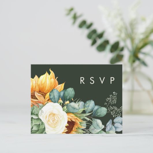 Keuze uit RSVP-kaart voor het menu Landenzonnebloe (Staand voorkant)