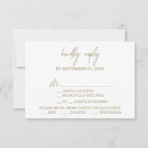 Keuze uit RSVP-kaart voor Whimsical Calligraphy Me RSVP Kaartje