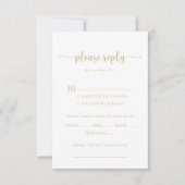 Keuze uit RSVP van het menu Gold Calligraphy Weddi (Voorkant)