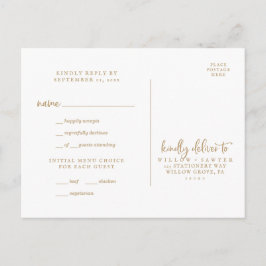 Keuze uit RSVP van het menu Rustic Gold Script