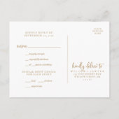 Keuze uit RSVP van het menu Rustic Gold Script (Achterkant)
