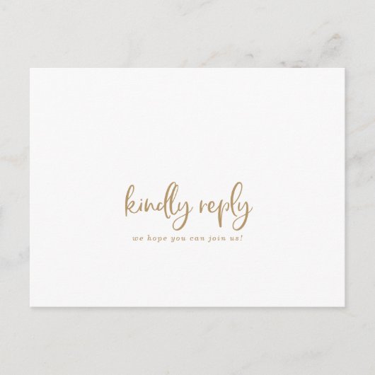 Keuze uit RSVP van het menu Rustic Gold Script (Voorkant)