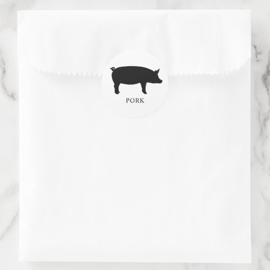Keuze uit varkensvleesmeel ronde sticker (Tas)