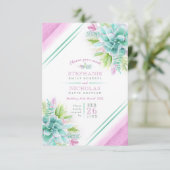 Keuze uit weddenschappen, sappige roze groene brui informatiekaartje (Staand voorkant)