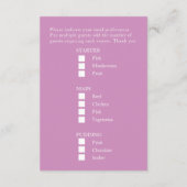 Keuze uit weddenschappen, sappige roze groene brui informatiekaartje (Achterkant)