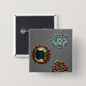 Keuze van broedsels van kostuums vierkante button 5,1 cm (Voorkant /achterkant)