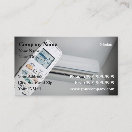 Keuze van de airconditioner visitekaartje (Voorkant)