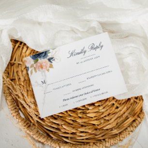 keuze van de RSVP-kaart voor marineroze en bloesme RSVP Kaartje