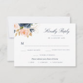 keuze van de RSVP-kaart voor marineroze en bloesme RSVP Kaartje (Voorkant)