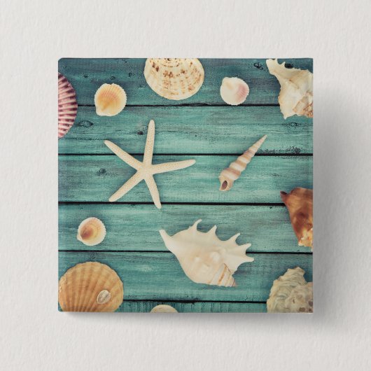 Keuze van de zeeschelpen vierkante button 5,1 cm (Voorkant)