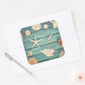 Keuze van de zeeschelpen vierkante sticker (Envelop)