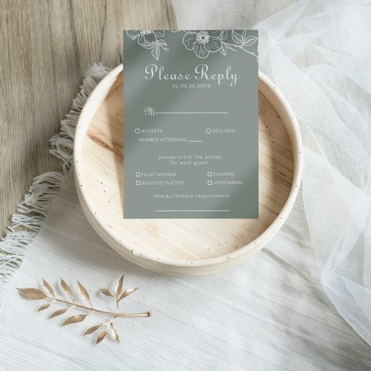 Keuze van het Boho Green Floral Wedding Menu