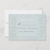 Keuze van het Elegant Light Blue Wedding RSVP-menu Kaart (Voorkant)