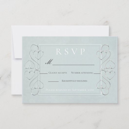 Keuze van het Elegant Light Blue Wedding RSVP-menu Kaart (Voorkant)
