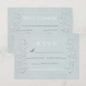 Keuze van het Elegant Light Blue Wedding RSVP-menu Kaart (Voorkant / Achterkant)