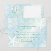 Keuze van het Jeweled Beach Wedding Menu RSVP (Voorkant / Achterkant)
