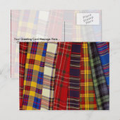 Keuze van tartans briefkaart (Voorkant / Achterkant)