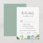 Keuze voor kerstgroen- en Berry-menu RSVP-kaart RSVP Kaartje (Voorkant / Achterkant)