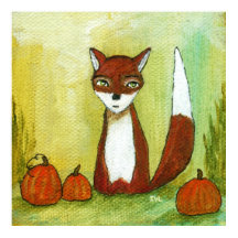 Keuzen maken Whimsical Woodland Fox Art Painting