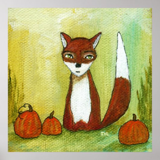 Keuzen maken Whimsical Woodland Fox Art Painting Poster (Voorkant)