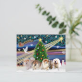 Keuzen voor kerstmanische mantels (vier) feestdagenkaart (Staand voorkant)