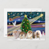 Keuzen voor kerstmanische mantels (vier) feestdagenkaart (Voorkant / Achterkant)