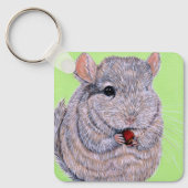 Keuzig Nibbling Chinchilla Painting Sleutelhanger (Voorkant)