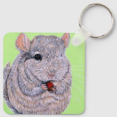 Keuzig Nibbling Chinchilla Painting Sleutelhanger (Achterkant)
