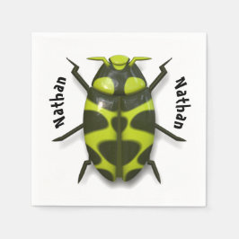 Kever bug insect schattig groen zwart feest servet