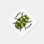 Kever bug insect schattig groen zwart feest servet (Hoek)