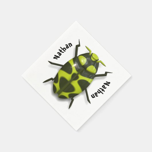 Kever bug insect schattig groen zwart feest servet (Hoek)